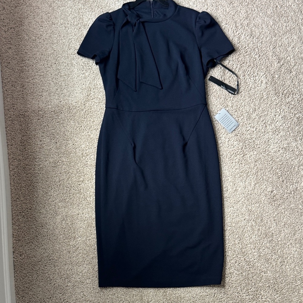 Maggy London Classic Navy Midi Dress